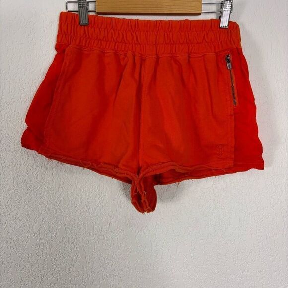 Free People Movement Dark Orange Short Terry Cloth Shorts - Picture 1 of 7